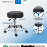 Boss Black Antimicrobial Vinyl Medical Stool