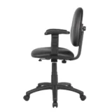 Boss Diamond Task Chair In Black Antimicrobial Vinyl W/ Adjustable Arms