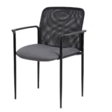 Boss Stackable Mesh Guest Chair – Grey