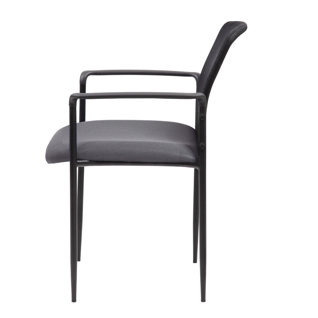Boss Stackable Mesh Guest Chair – Grey