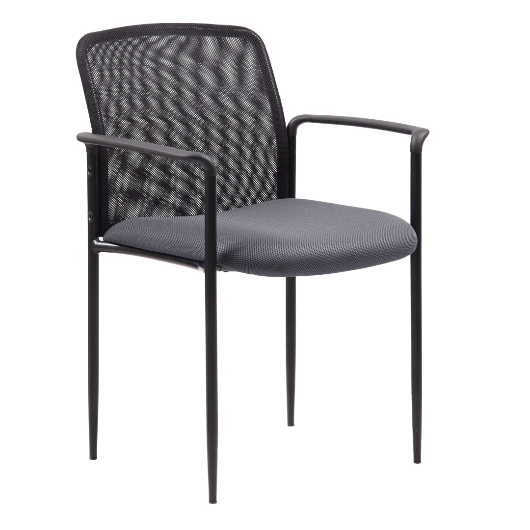 Boss Stackable Mesh Guest Chair – Grey