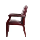 Boss Traditional Oxblood Vinyl guest, accent or dining chair W/ Mahogany Finish