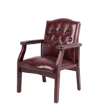 Boss Traditional Oxblood Vinyl guest, accent or dining chair W/ Mahogany Finish